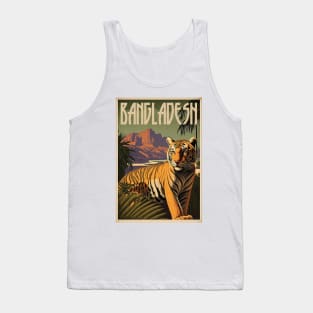 Bangladesh Tiger Vintage Travel Art Poster Tank Top